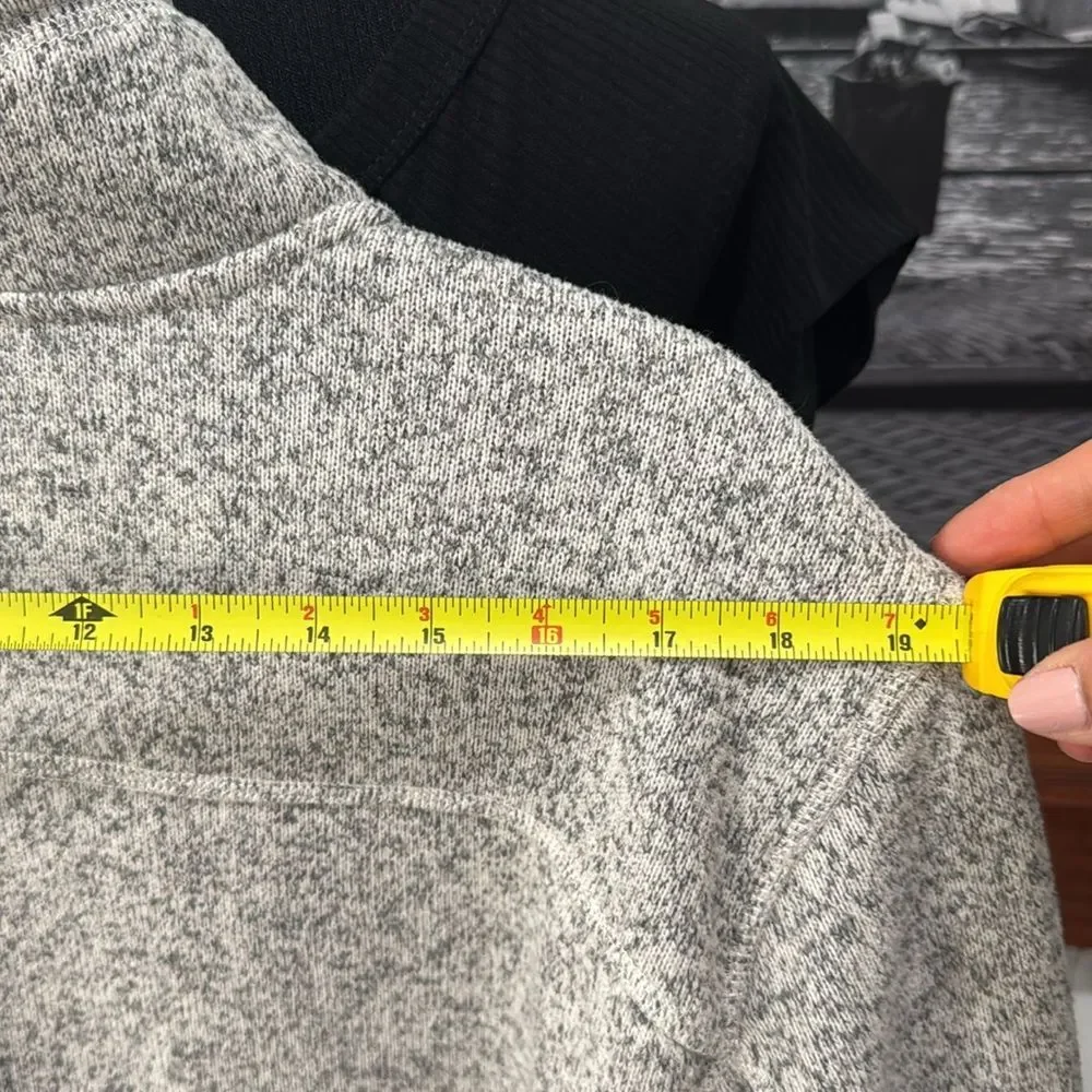 THE NORTH FACE Unisex 1/4 Zip Pullover Fleece Sweater Jacket Gray White Long